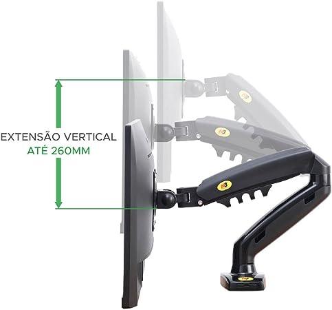 Suporte Para Monitor Articulado Ajuste Altura F80 Nb - docaplay