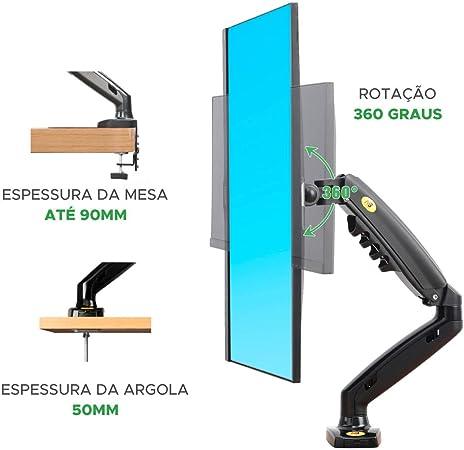 Suporte Para Monitor Articulado Ajuste Altura F80 Nb - docaplay