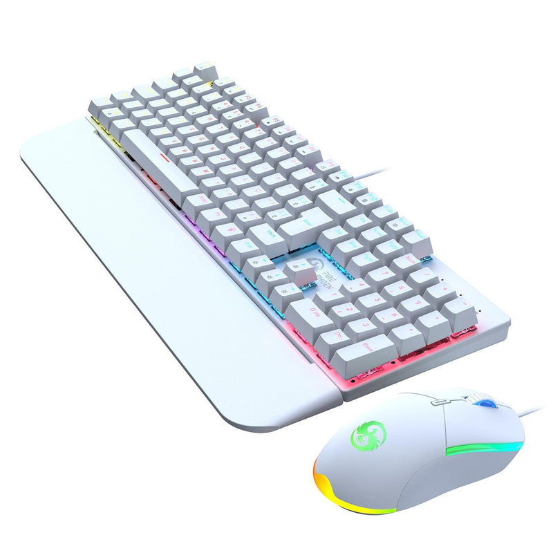 Kit Teclado E Mouse Mecânico Gamer Abnt2 Led Rgb Switch Blue Usb 3200 Dpi Luuk Young Bk-03 - Doca Play