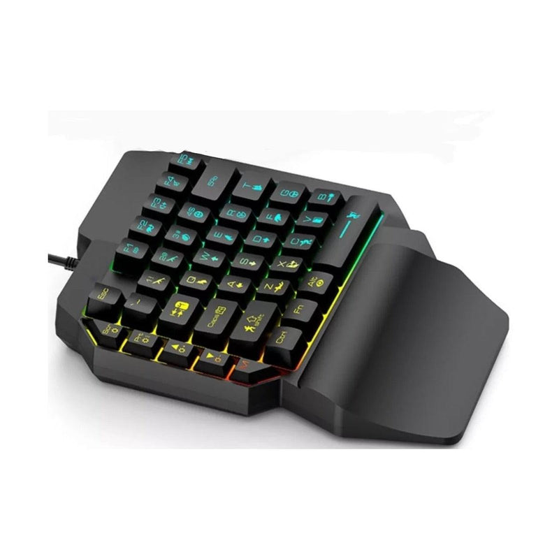 Teclado Gamer Uma Mão Rgb Led Single Handed Usb Pc/Celular M-1300 Luuk Young - Doca Play