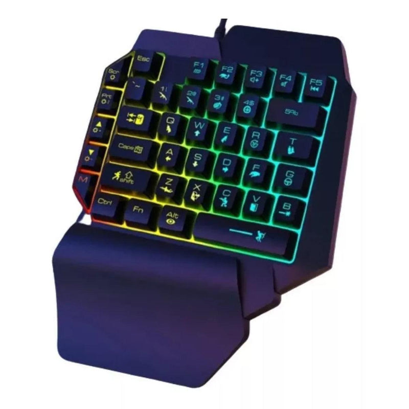 Teclado Gamer Uma Mão Rgb Led Single Handed Usb Pc/Celular M-1300 Luuk Young - Doca Play