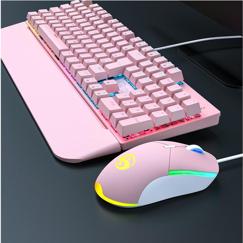 Kit Teclado E Mouse Mecânico Gamer Abnt2 Led Rgb Switch Blue Usb 3200 Dpi Luuk Young Bk-03 - Doca Play