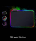 Mousepad gamer grande velocidade borda led 7 núcleos RGB impermeável 300mm x 800mm - Doca Play