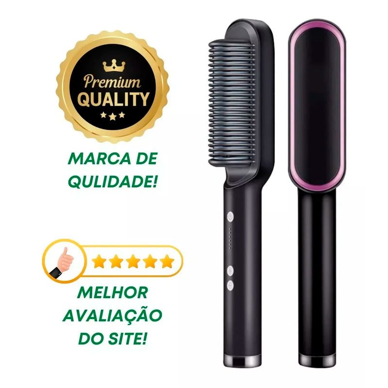 Escova De Cabelo Elétrica Pente De Aquecimento Para Alisador bivolt Doca Play