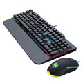 Kit Teclado E Mouse Mecânico Gamer Abnt2 Led Rgb Switch Blue Usb 3200 Dpi Luuk Young Bk-03 - Doca Play