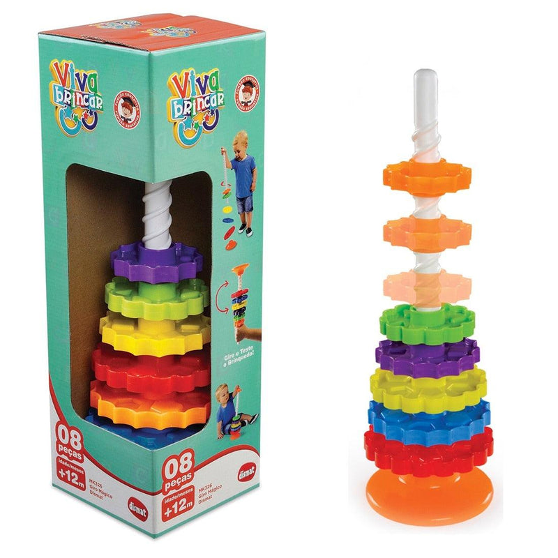 Giro Mágico Colorido Engrenagem Divertida Brinquedo Educativo Infantil - Doca Play