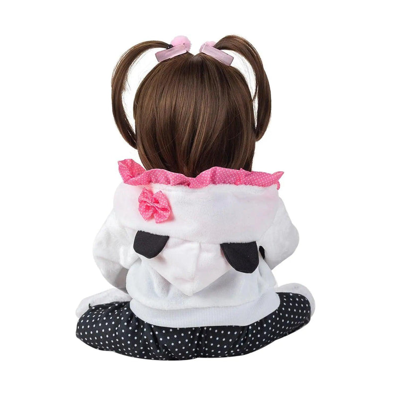 Boneca Bebê Reborn 48cm Menina Panda Corpo De Silicone Pode Ser Banhado Presente De Natal Para Crianças - Doca Play