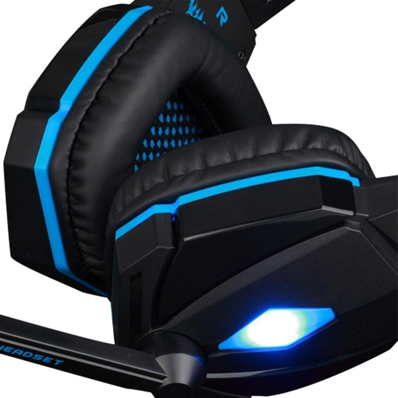 Headfones estéreo de jogos de computador deep bass com mic led light - docaplay