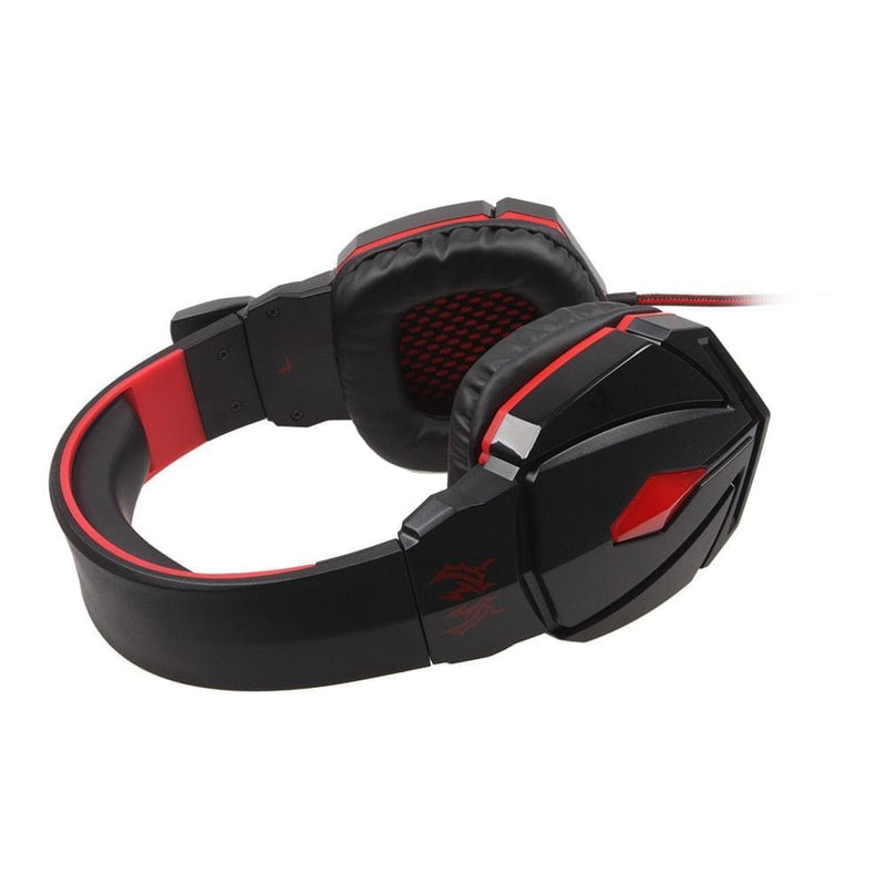 Headfones estéreo de jogos de computador deep bass com mic led light - docaplay