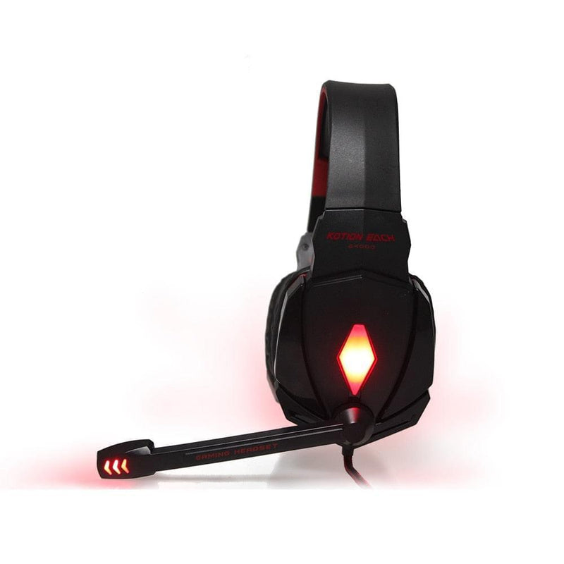 Headfones estéreo de jogos de computador deep bass com mic led light - docaplay