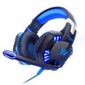 Headfones estéreo de jogos de computador deep bass com mic led light - docaplay