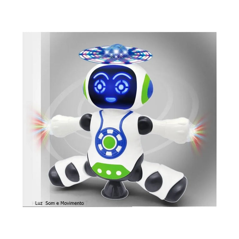 Brinquedo Robô Dança Gira 360 Graus Robot Som & Luz Doca Play