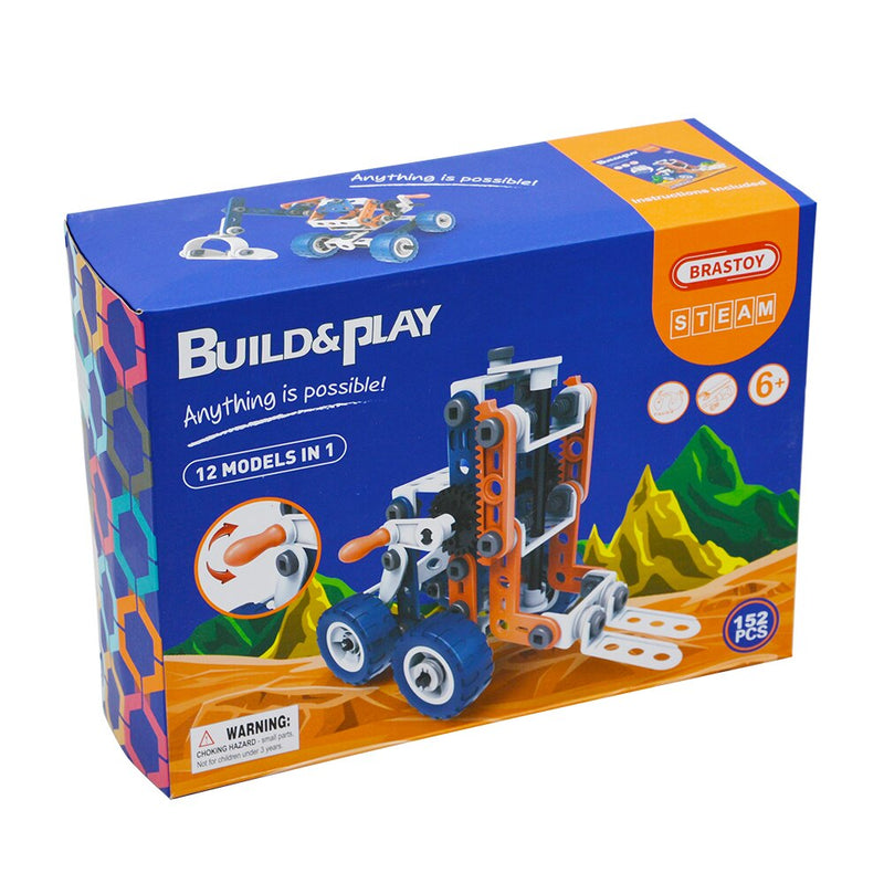 Conjunto de Blocos 152 Peças De Construção De Aprendizagem Brinquedo STEM Infantil Para Crianças - Doca Play