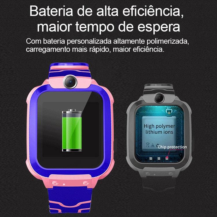 novo smartwatch inteligente Q12 para crianças-relógio inteligente com rastreador lbs de fitness à prova d'água smartwatch - Doca Play