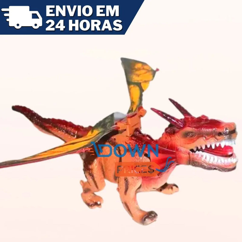 Dragão Místico Brinquedo Infantil Bate Asas Anda 43 Cm com Som - Doca Play