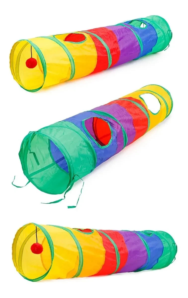 Cat Tunnel Foldable Toy Interactive Training Collapsible Crinkle Kitten Play Games Tunnel Tube With Ball Pat Accessories Doca Play