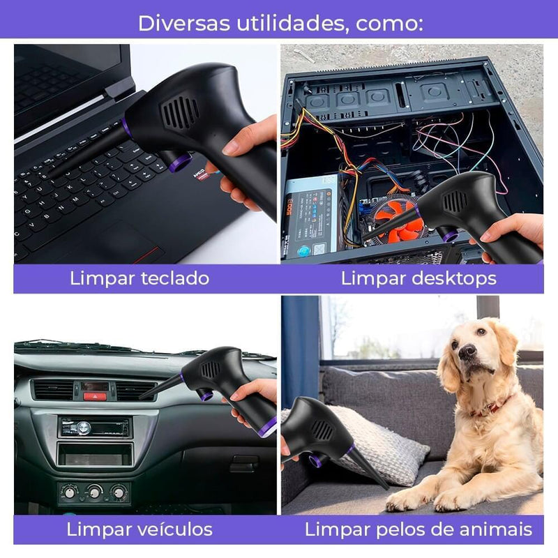 espanador de ar usb recarregável poeira ventilador para computador pc teclado secador de cabelo limpo eletrônica ferramenta limpeza - docaplay