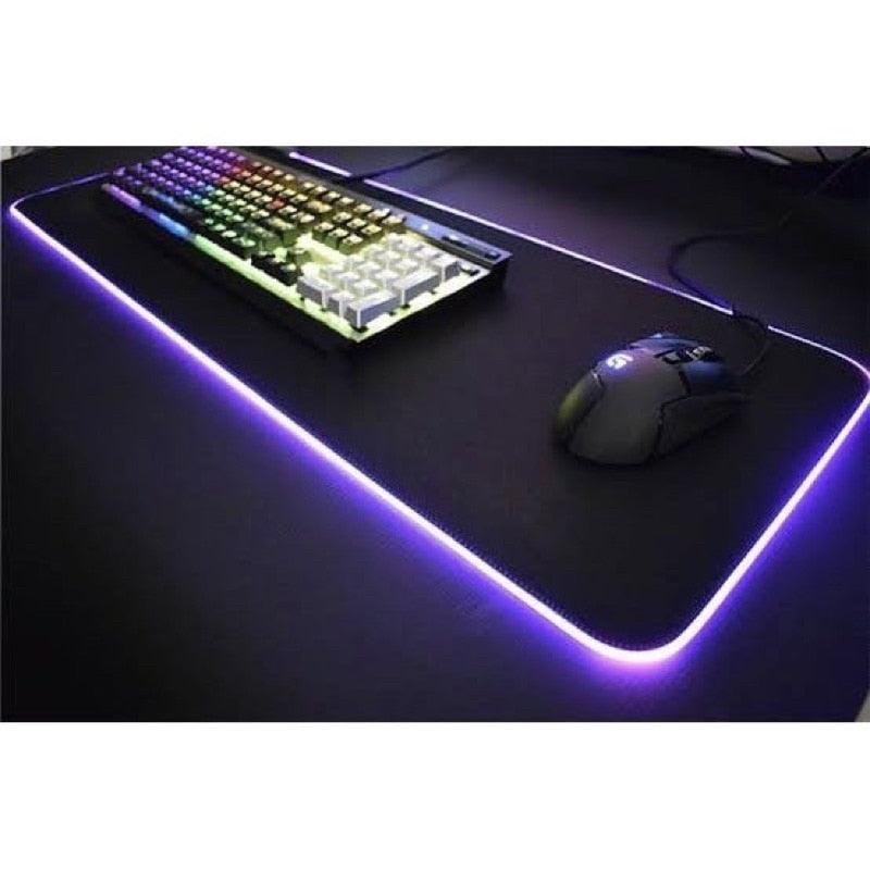 Mouse Pad Gamer Grande Com Borda De Led RGB 7 cores 30cm X 80cm - Doca Play