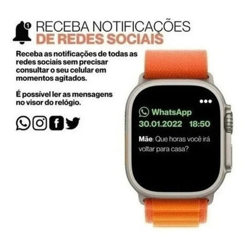 Relógio Smartwatch W68 Ultra Max Series 8 Nfc Tela 2,0 Original - Doca Play