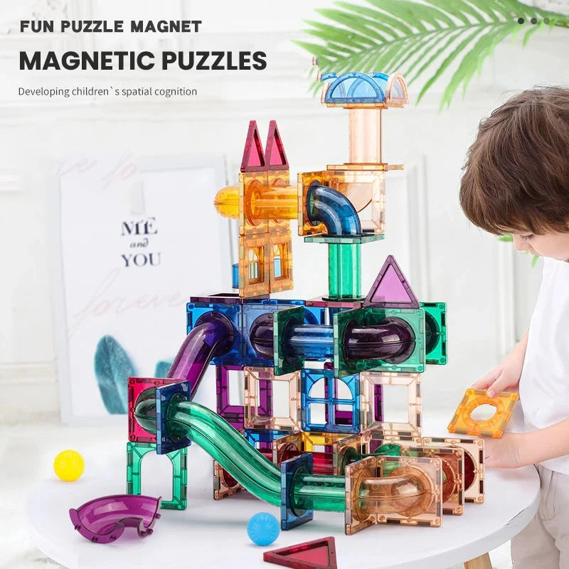 Brastoy Kids Educational Toys 120pcs Magnetic Building Blocks Magnetic Tiles Magnetic Blocks Intelligent Toy Doca Play