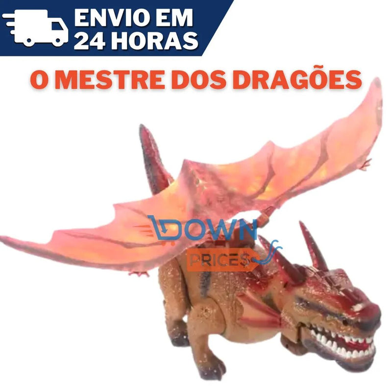 Dragão Místico Brinquedo Infantil Bate Asas Anda 43 Cm com Som - Doca Play