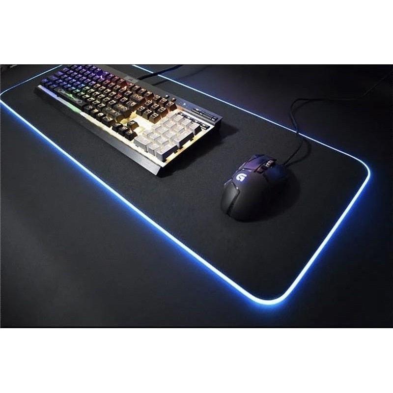 Mouse Pad Gamer Grande Com Borda De Led RGB 7 cores 30cm X 80cm - Doca Play