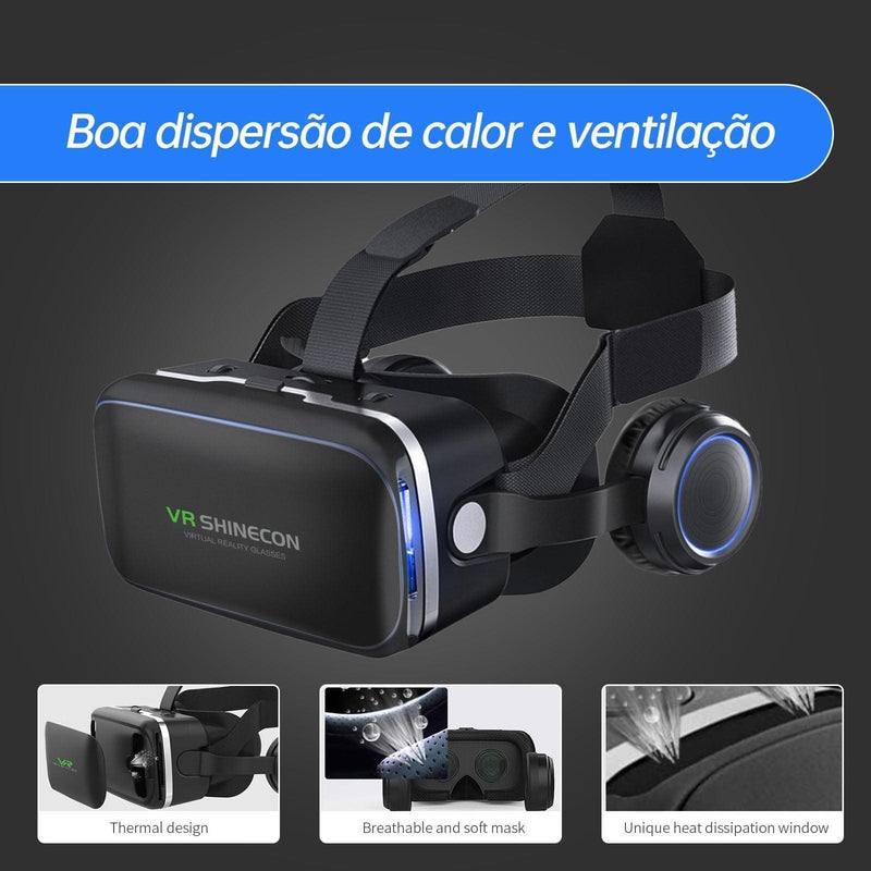 Capacete oculos 3D Realidade Virtual Para Smartphone Video Game iPhone Android Smartphones 3D VR Headset - docaplay