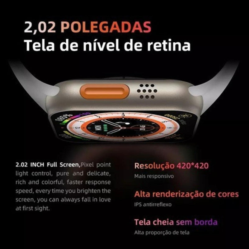 Relógio Smartwatch W68 Ultra Max Series 8 Nfc Tela 2,0 Original - Doca Play