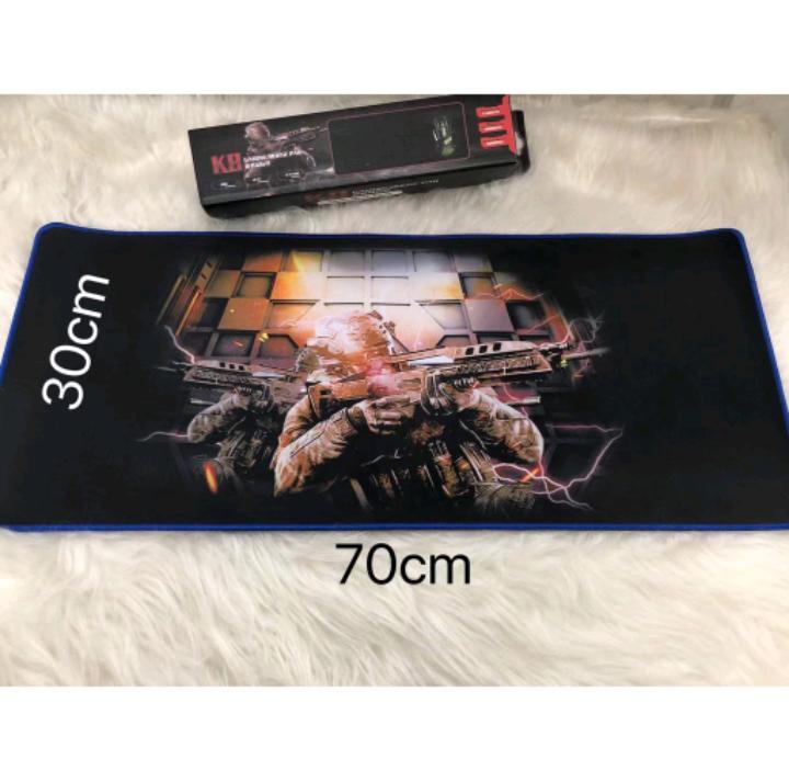 Mouse Pad Para Gamer k8 Emborrachado 70x30 Com Bordas Costuradas - Doca Play