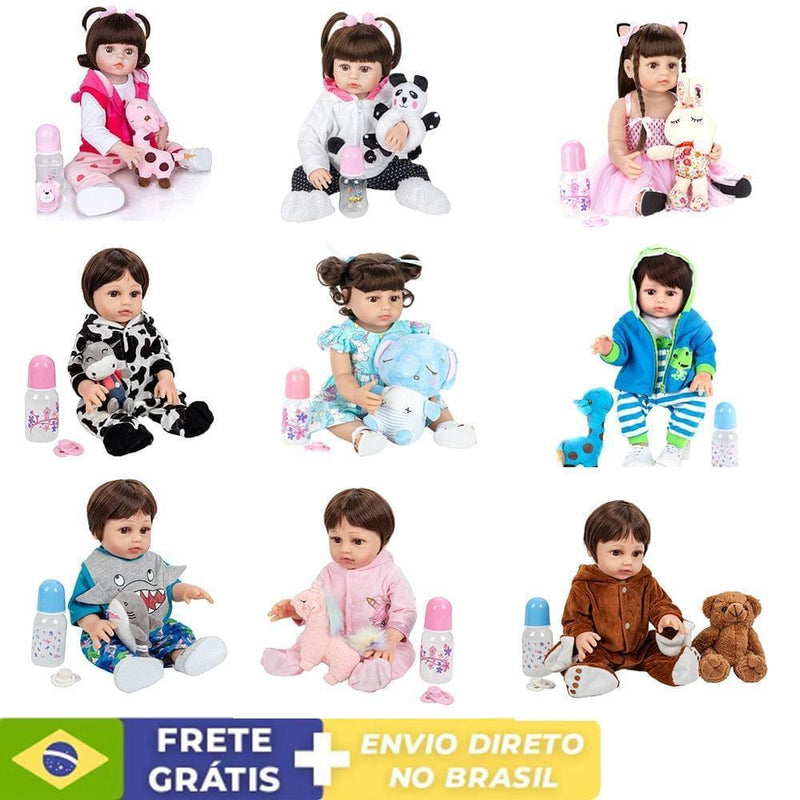 Boneca Bebê Reborn Menina E Menino Corpo De 100% Silicone - docaplay