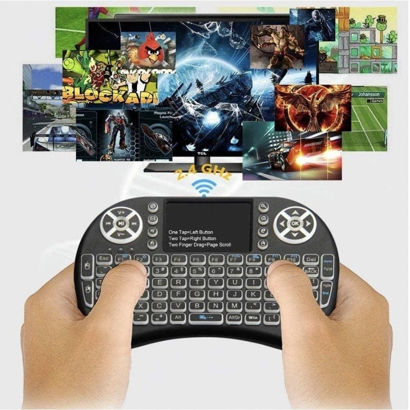 Mini Teclado Controle Usb Touchpad Smart Tv Box Pc Ps3/ps4/ps5 Iluminado - Doca Play
