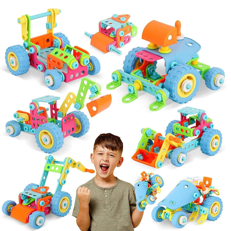 Blocos de Construção, Escavadeira, Guindaste, Tijolo De Carro, Kit, Tijolos, Presentes, 118 Pcs - Doca Play