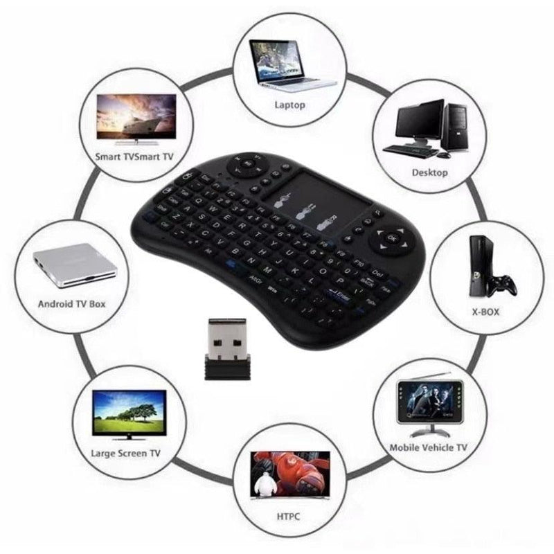 Mini Teclado Controle Usb Touchpad Smart Tv Box Pc Ps3/ps4/ps5 Iluminado - Doca Play