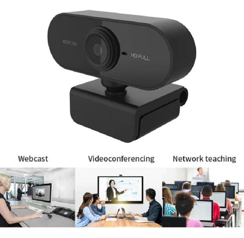 Webcam 1080p Full Hd Câmera Computador Microfone W18 Video Chamada Reunião Home Office Streamer Youtuber - Doca Play