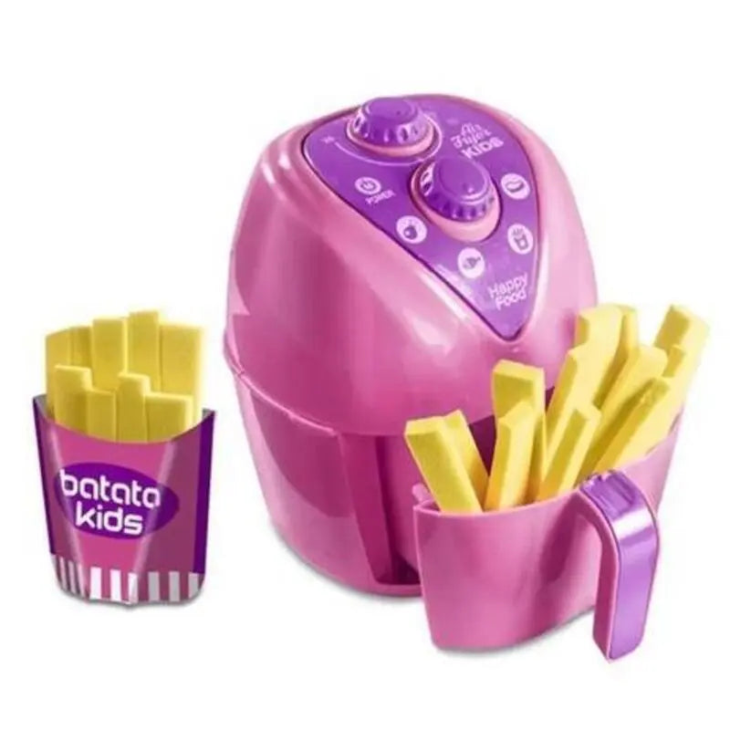 Kit Cozinha Infantil com 4 Brinquedos Eletrodomésticos Airfryer, Batedeira, Cafeteira Capsula e Liquidificador Educativo Meninas - Doca Play